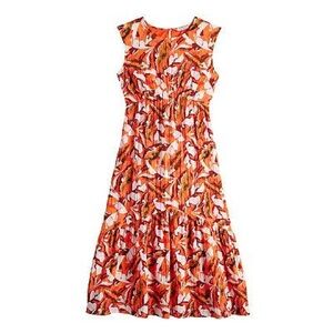 Nine West Tropical Floral Midi Dress
